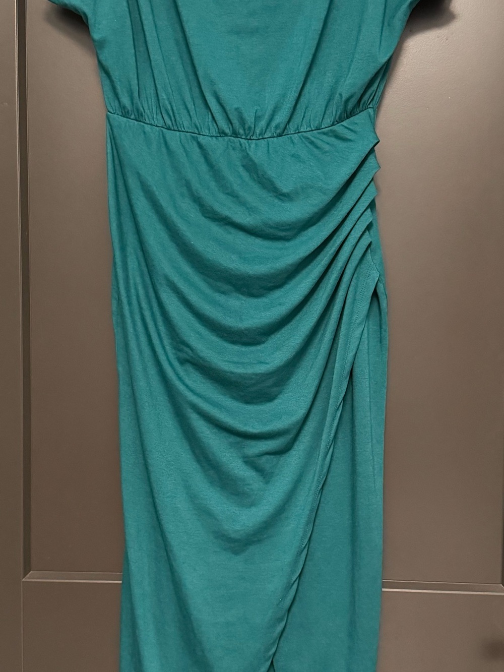 Cotton On Teal Ruched Midi Dress